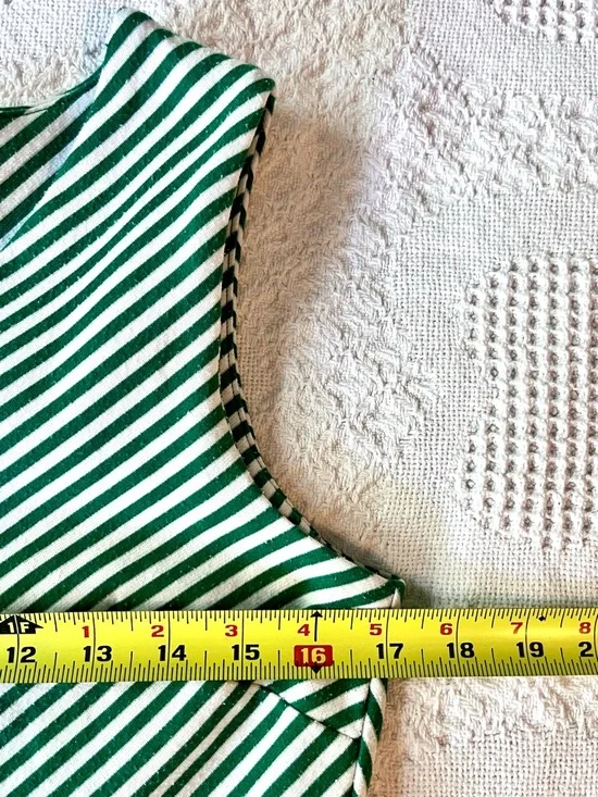 Talbots Green and White Striped Sleeveless Fit-&-Flare Dress - Picture 5 of 8